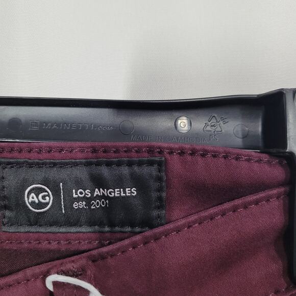 AG Prima Mid Rise Sateen Cigarette Jeans in Moop (Burgundy) 33 - Picture 6 of 6